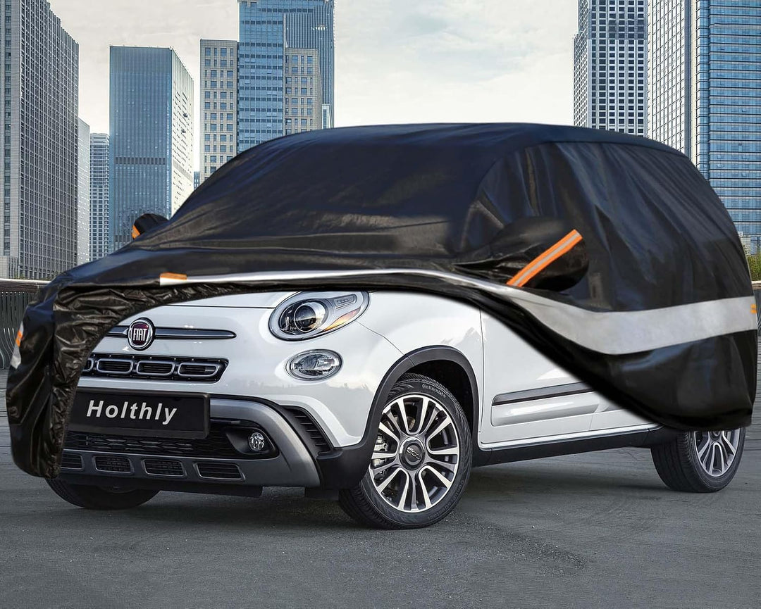 Autoabdeckung Passend für FIAT 500L（2012-2018） 10 Schichten Vollgarage Auto Abdeckplane 100% Wasserd