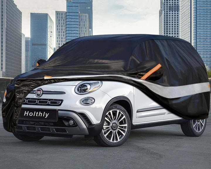 Autoabdeckung Passend für FIAT 500L（2012-2018） 10 Schichten Vollgarage Auto Abdeckplane 100% Wasserd