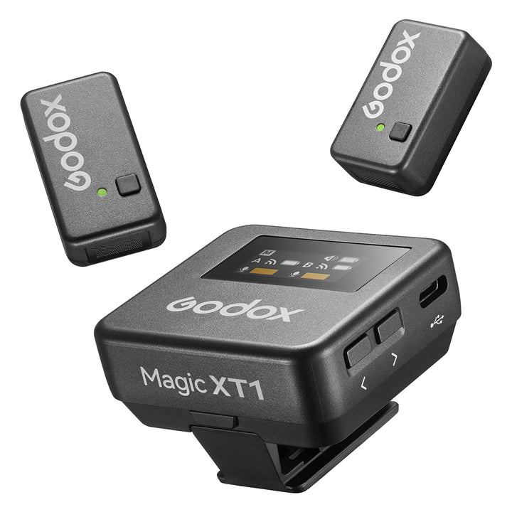 Godox Drahtloses Lavalier-Mikrofon mit Rauschunterdrückung &amp; OLED-Touchscreen,16H Batterielebensdaue
