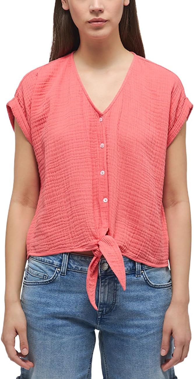 MUSTANG Damen Style ELSA Knotted Blouse Bluse 38 Porcelain Rose 8204, 38 Porcelain Rose 8204