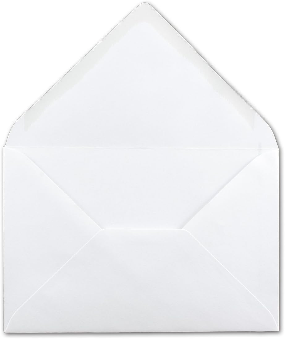 Briefumschläge in Weiss - 500 Stück - Kuverts in DIN B6 Format 125 x 185 mm - 120 Gramm pro m² - Grö