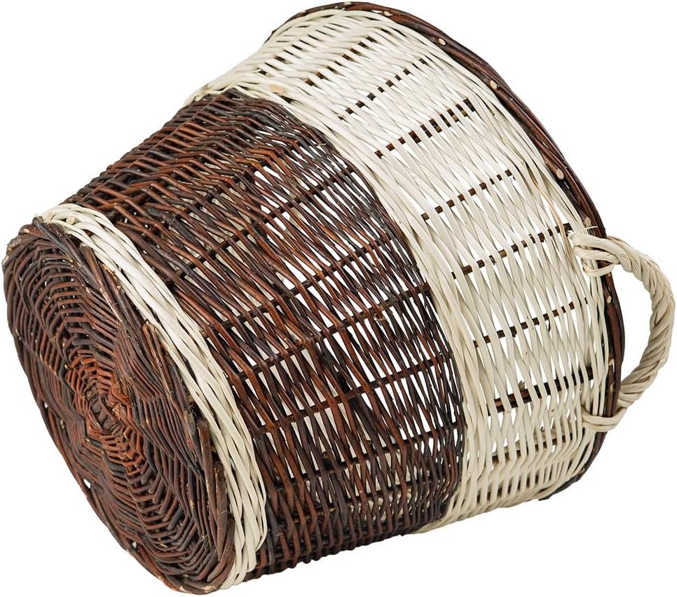 Vollweidener Kaminkorb, Kaminkorb aus Weide, Weidenkorb für Kaminholz, Kaminkorb mit Tragegriffen Ho