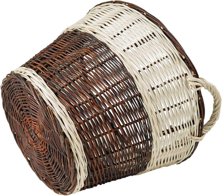 Vollweidener Kaminkorb, Kaminkorb aus Weide, Weidenkorb für Kaminholz, Kaminkorb mit Tragegriffen Ho