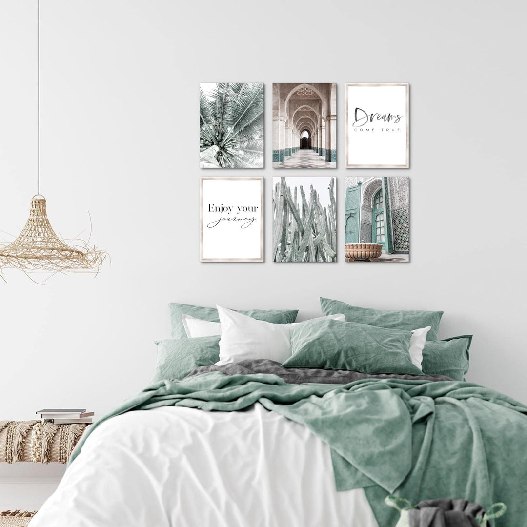 Novart Set Wandbilder - KEIN EXTRA RAMEN BENÖTIGT - Wohnzimmer Schlafzimmer - Bilder Modern Arabisch