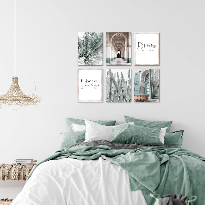 Novart Set Wandbilder - KEIN EXTRA RAMEN BENÖTIGT - Wohnzimmer Schlafzimmer - Bilder Modern Arabisch
