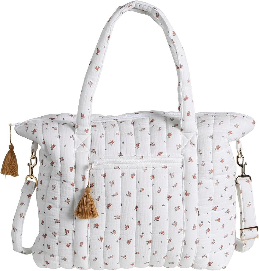 VERTBAUDET Wickeltasche „Plume“ weiss bedruckt
