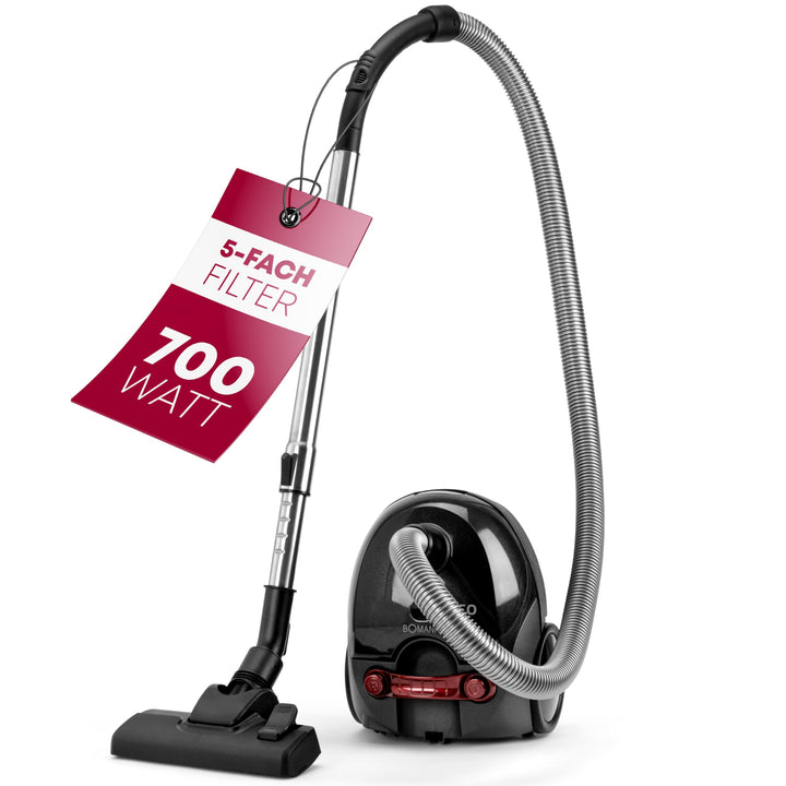 Bomann® Bodenstaubsauger mit energiesparenden 700 Watt | Staubsauger mit 5-Fach Mikrofiltersystem |