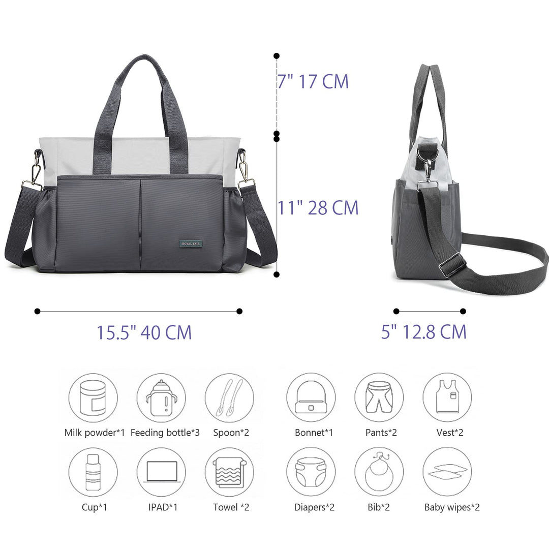 ROYALFAIR Baby Wickeltasche Klein für Unterwegs Reise Wickeltasche Bote Messenger mit Isoliertasche