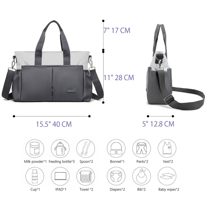 ROYALFAIR Baby Wickeltasche Klein für Unterwegs Reise Wickeltasche Bote Messenger mit Isoliertasche