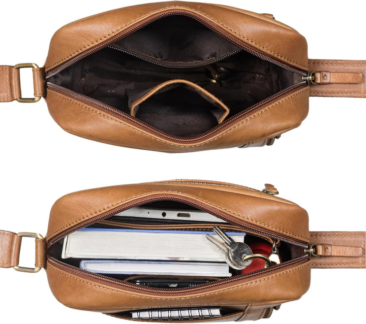 STILORD 'Clint' Schultertasche Herren klein Leder Tablettasche zum Umhängen Herrenhandtasche Echtled