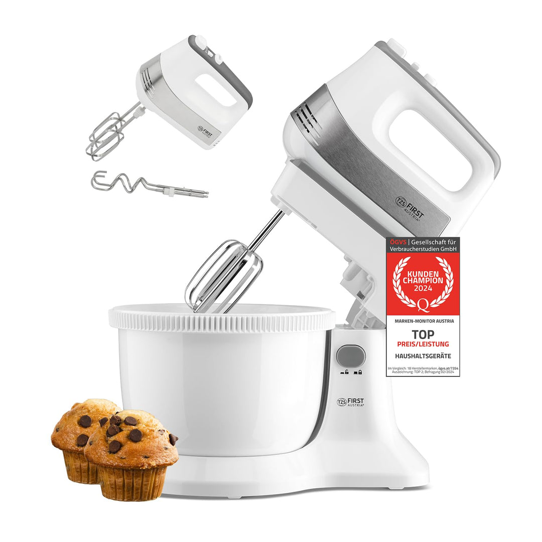TZS First Austria 2 in 1 Handmixer und Standmixer | 3,4L | Automatikantrieb | 500W | 5 Geschwindigke