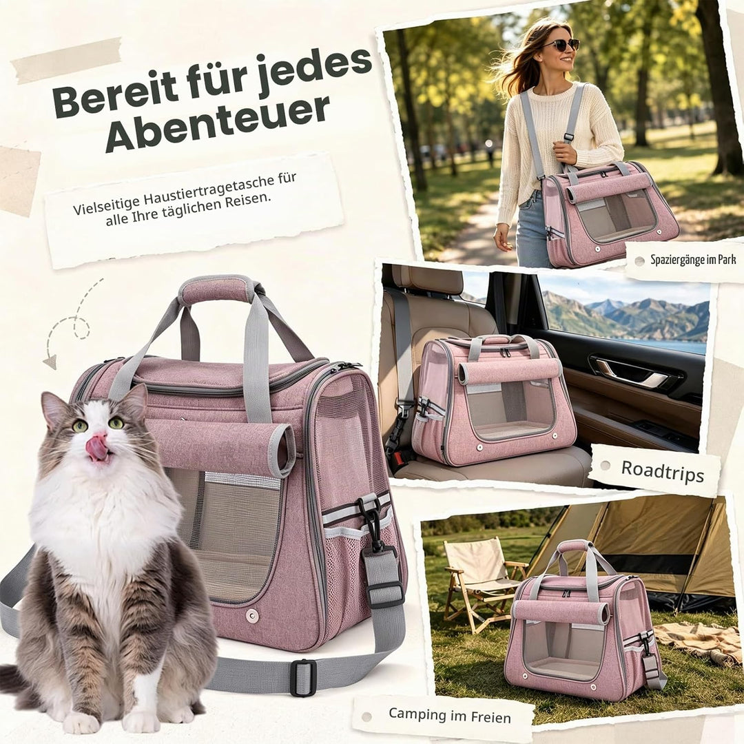 Katzentransportbox, Hundebox Faltbar für Katzen und kleine Hunde, Transportbox Katze für Reisen und