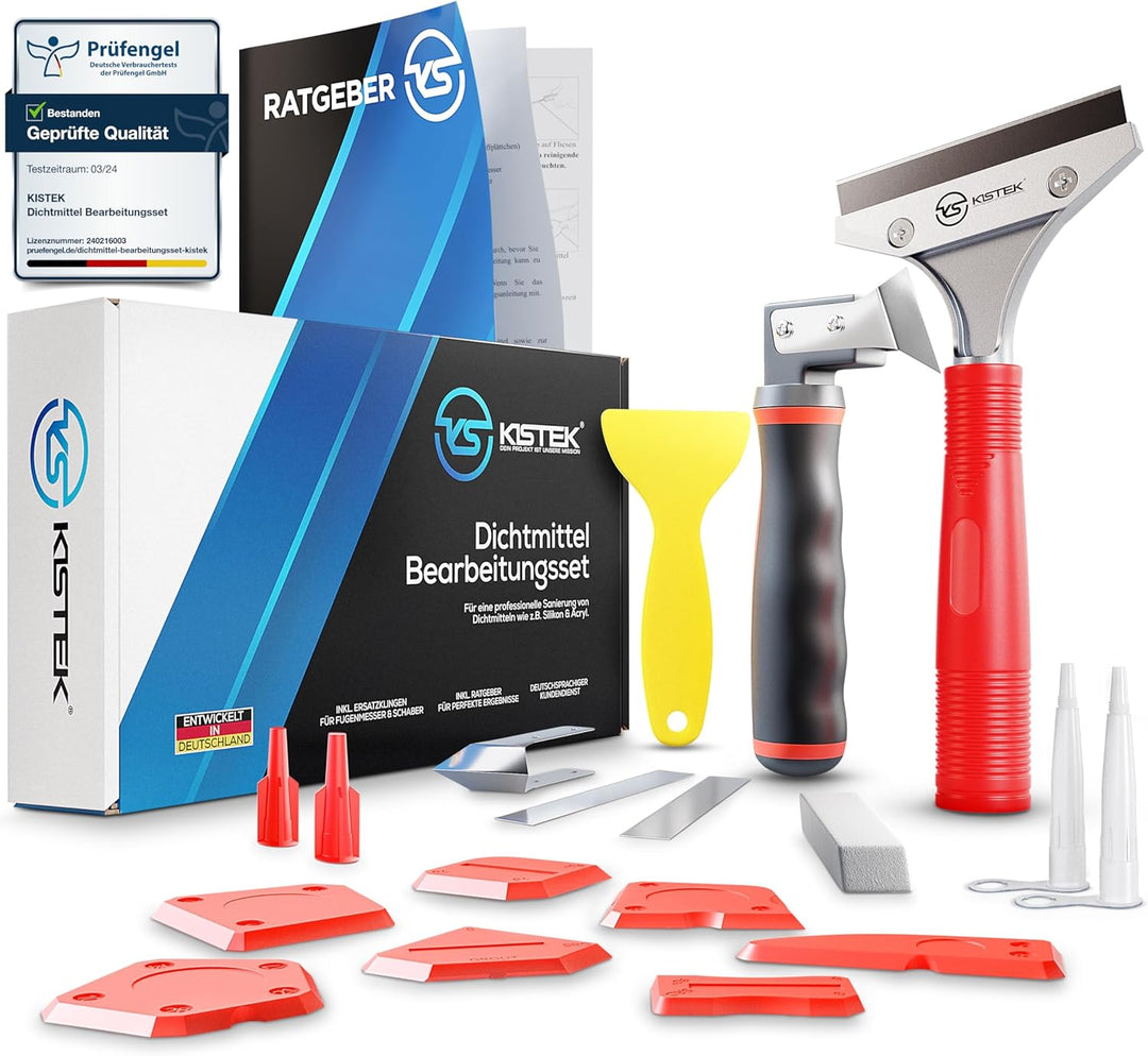 KISTEK® Silikonentferner Set (18-teilig) zur Silikon Entfernung und Erneuerung von Acryl- & Silikonf