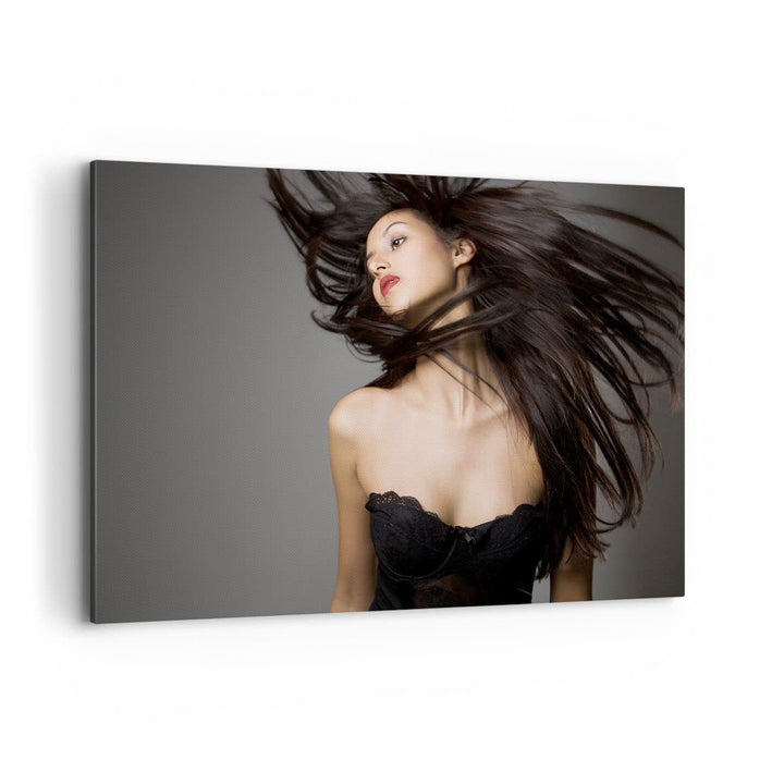Bilder auf Leinwand 100x70cm Leinwandbild Schönheit Mode Modell posieren Gross Wanddeko Bild Schlafz