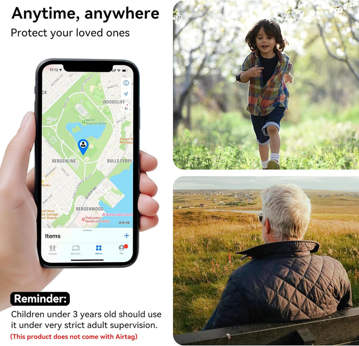 DDJ AirTag Kinder-Schutzhülle, 4er-Pack für Apple AirTag Tracker-Halter mit unsichtbarem Pin, Anti-V