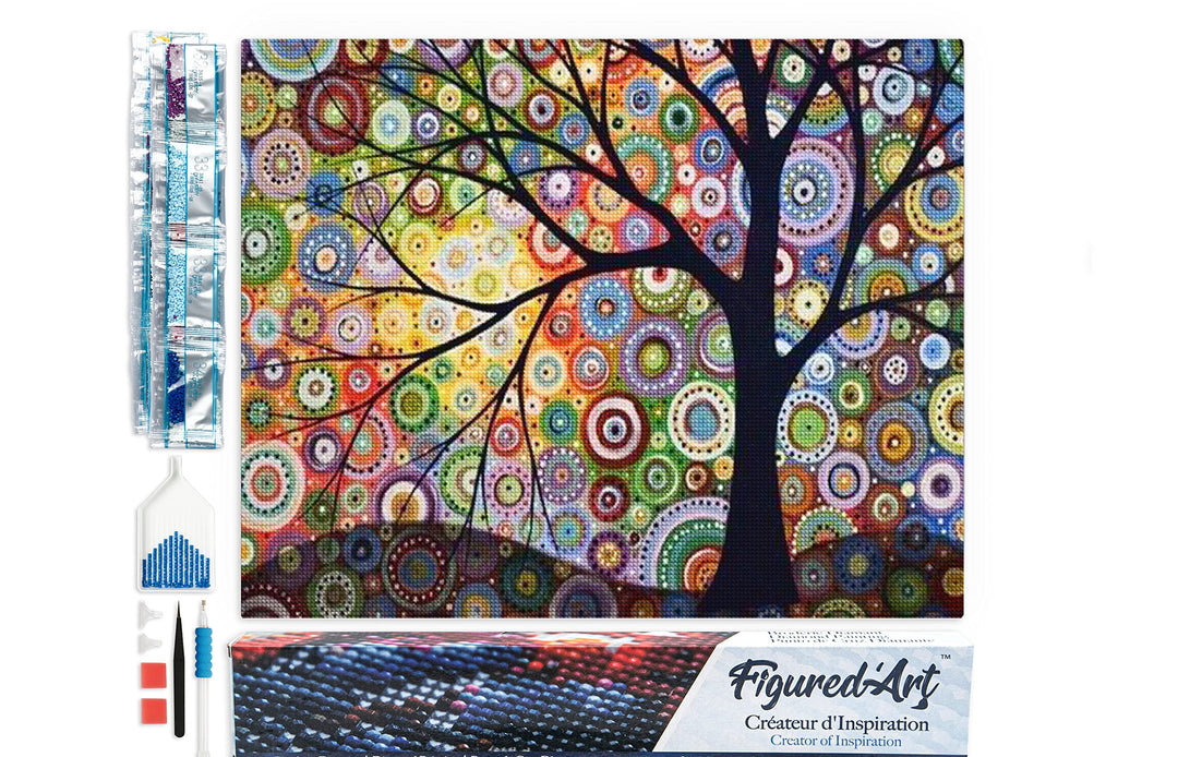 Figured'Art Diamond Painting Erwachsene 40x50cm Ganze Leinwand gerollt Baum des Lebens 2 5D Bilder E
