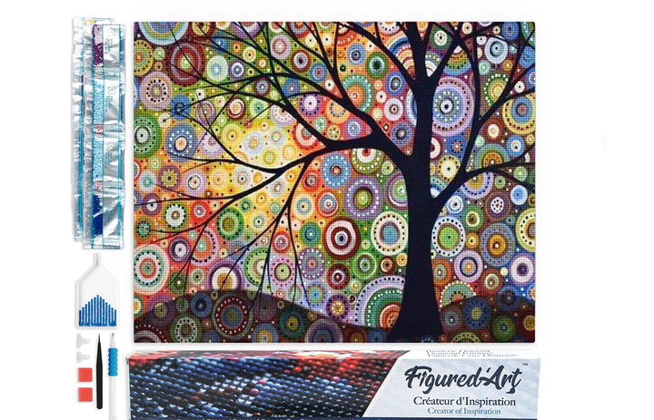 Figured'Art Diamond Painting Erwachsene 40x50cm Ganze Leinwand gerollt Baum des Lebens 2 5D Bilder E