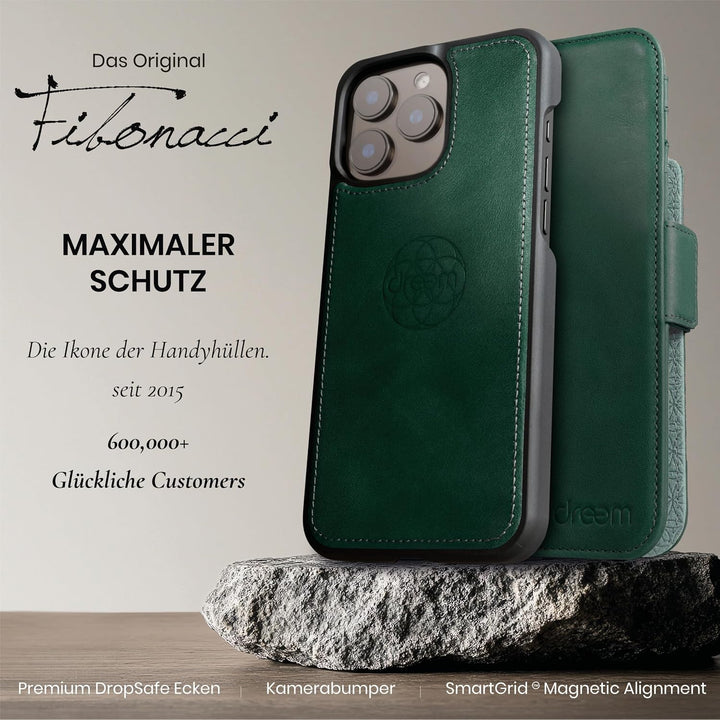 Dreem Fibonacci iPhone 15 Pro Max Brieftaschen-Etui / 2-in-1 stossfestes Etui und abnehmbares Folio