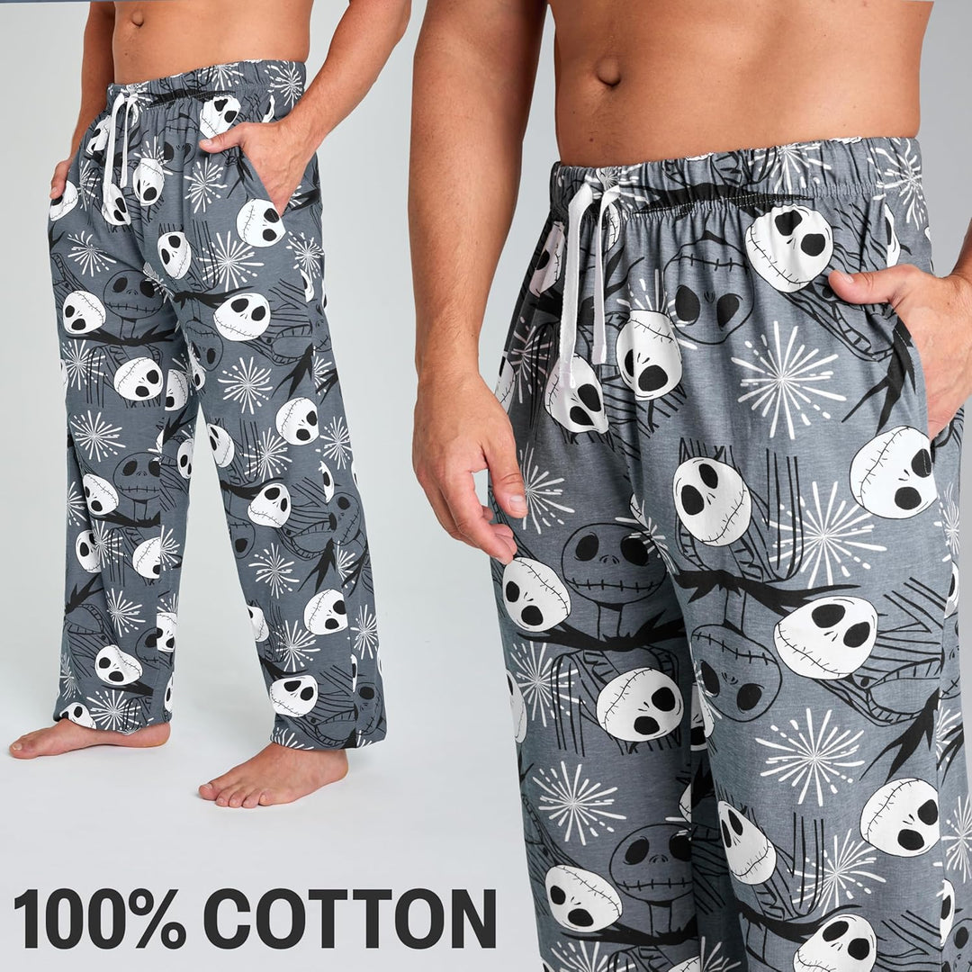 Disney Herren Lang Pyjamahose, Bequeme Loungewear PJs mit Taschen - Geschenke für Ihn XL Mehrfachbuc
