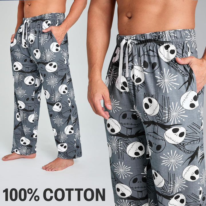 Disney Herren Lang Pyjamahose, Bequeme Loungewear PJs mit Taschen - Geschenke für Ihn XL Mehrfachbuc