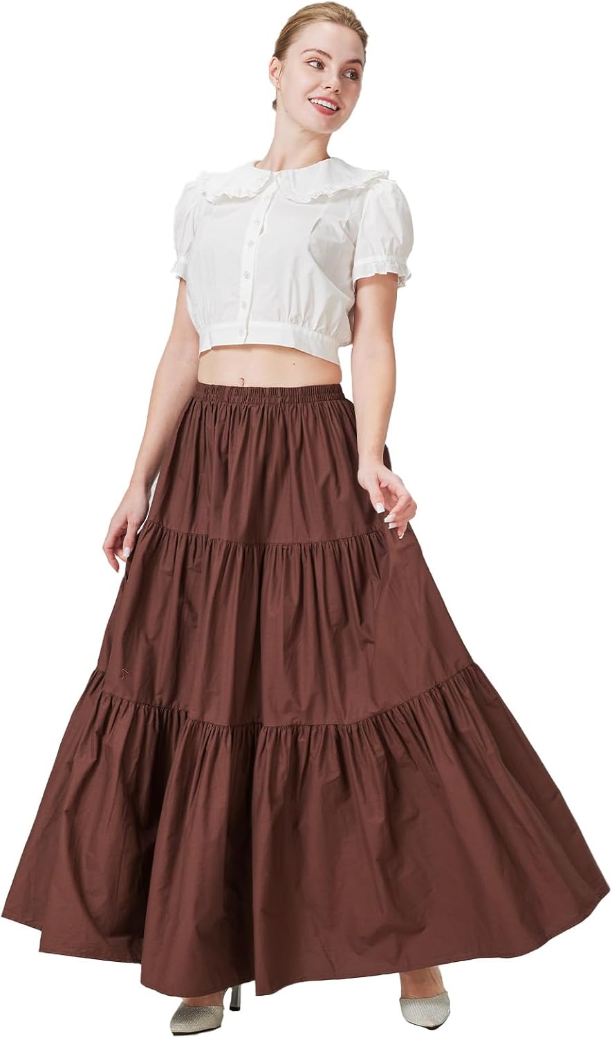 BEAUTELICATE Mittelalterlicher Rock Lang Baumwolle Damen Renaissance Rock Kleidung Viktorianisch Ste