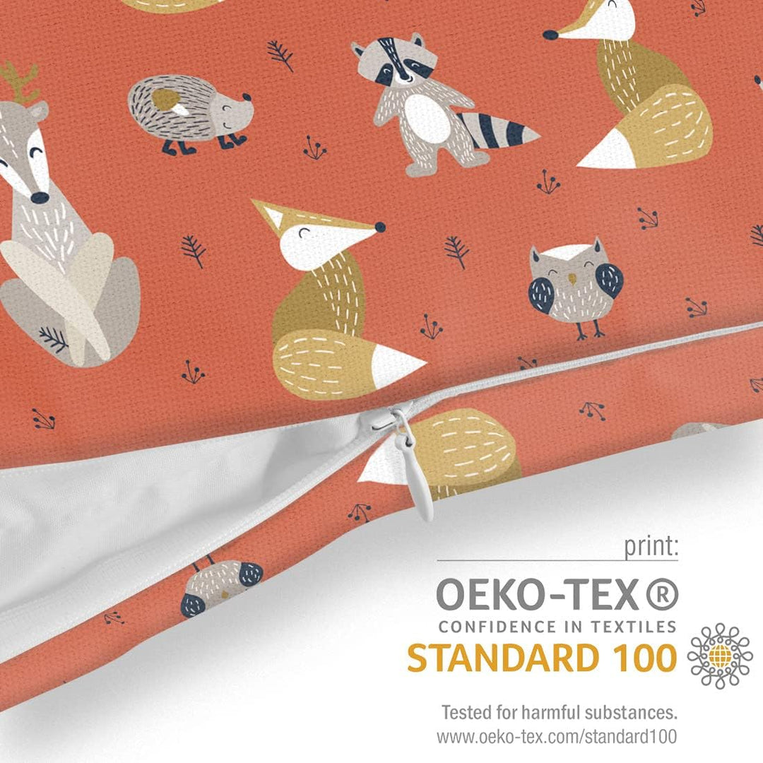 VOID Tiere des Waldes orange Kissenbezug Kissenhülle Sofakissen Kissen Deko Outdoor-Kissen Dekokisse