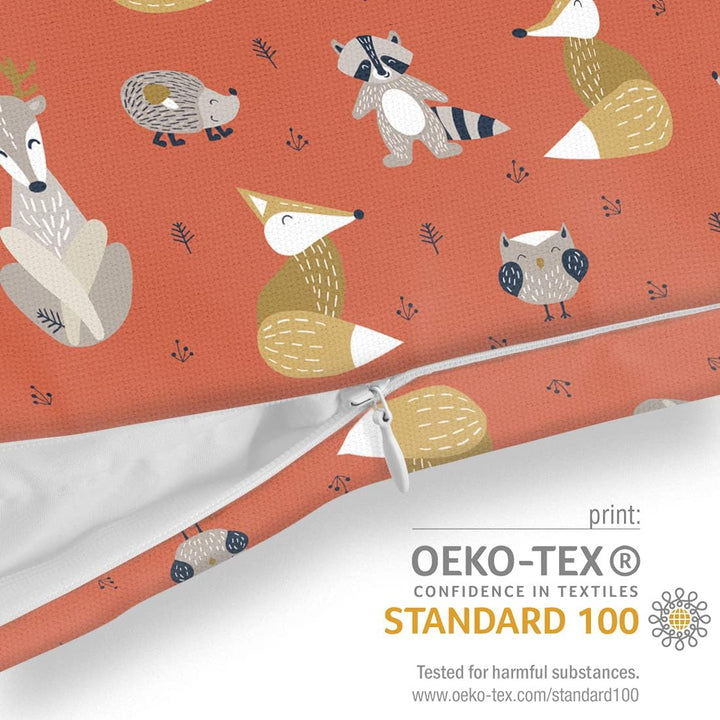 VOID Tiere des Waldes orange Kissenbezug Kissenhülle Sofakissen Kissen Deko Outdoor-Kissen Dekokisse