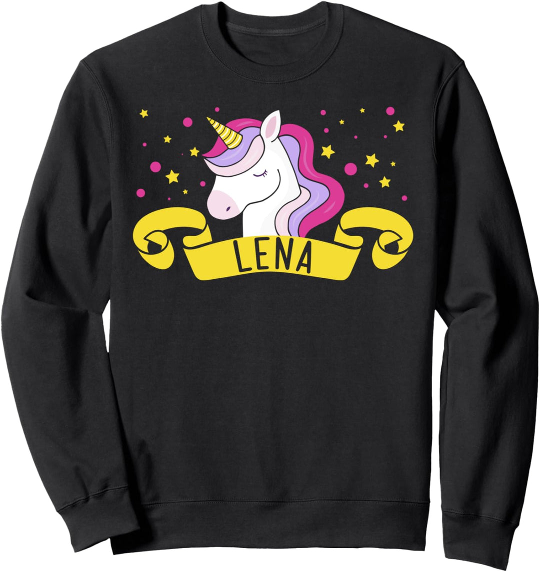 Lena Einhorn Vorname Mädchenname Name Einhörner Sweatshirt