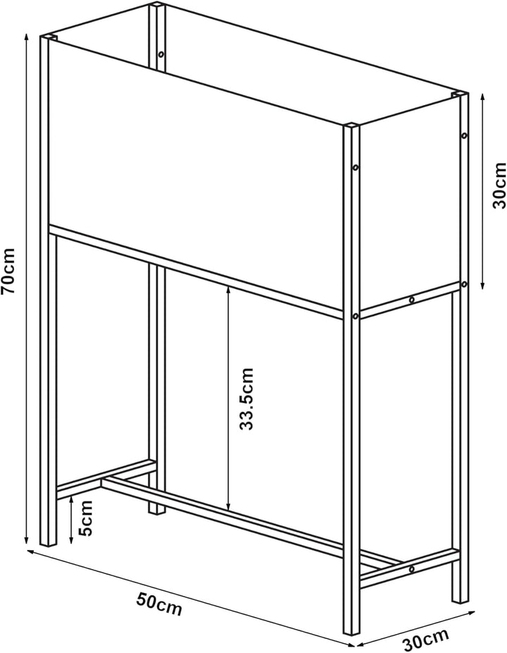 [en.casa] Blumenständer Porsgrunn Pflanzenständer mit Blumenkasten 70 x 50 x 30 cm Metall Schwarz Bl