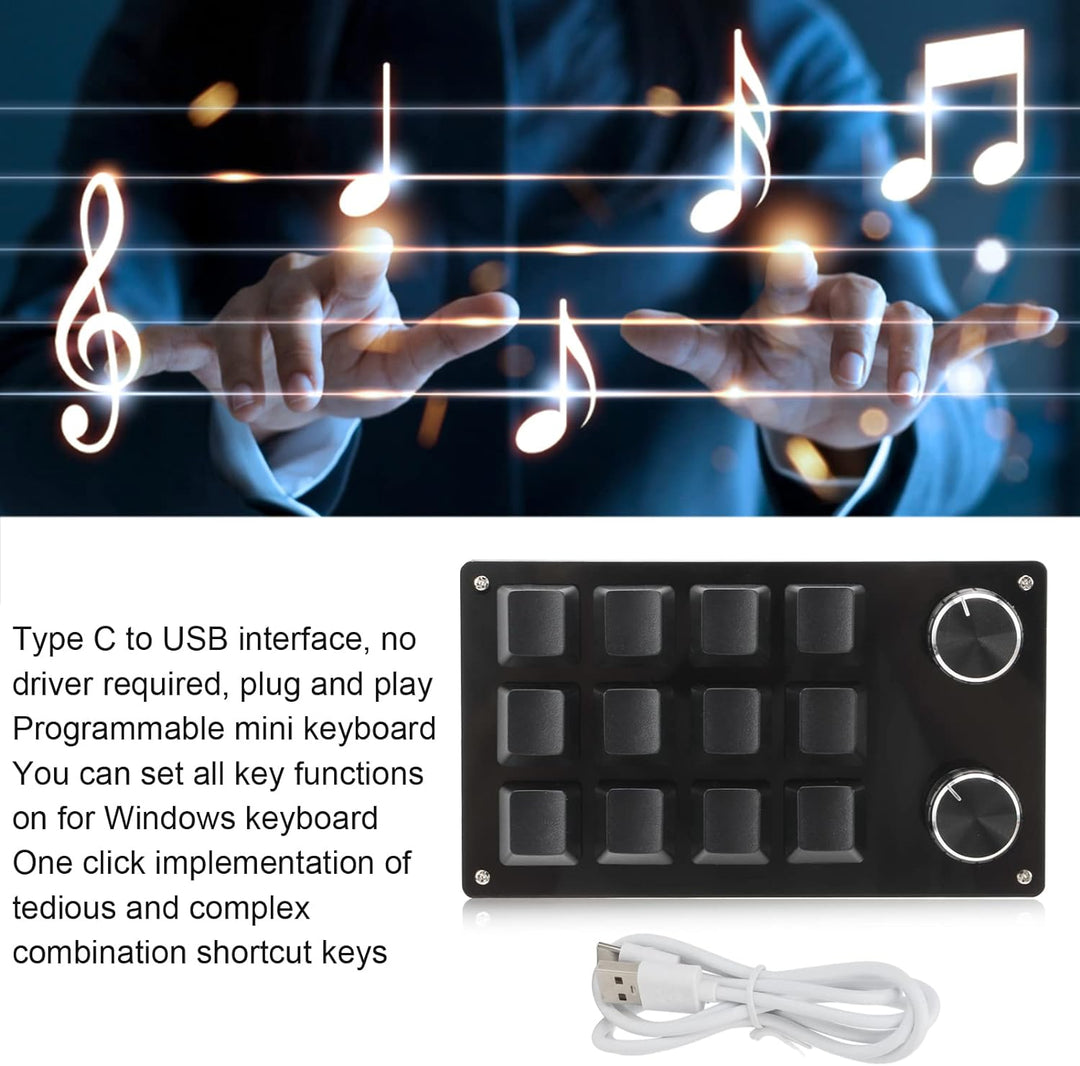 Ejoyous Tastatur Programmierbare Tasten, USB Einhand Mechanisch Tastatur mit 12 Mehrere Programmierb
