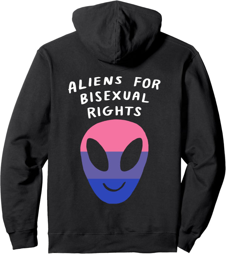 Aliens For Bisexual Rights LGBTQ Aesthetic Pride Flag Space Pullover Hoodie