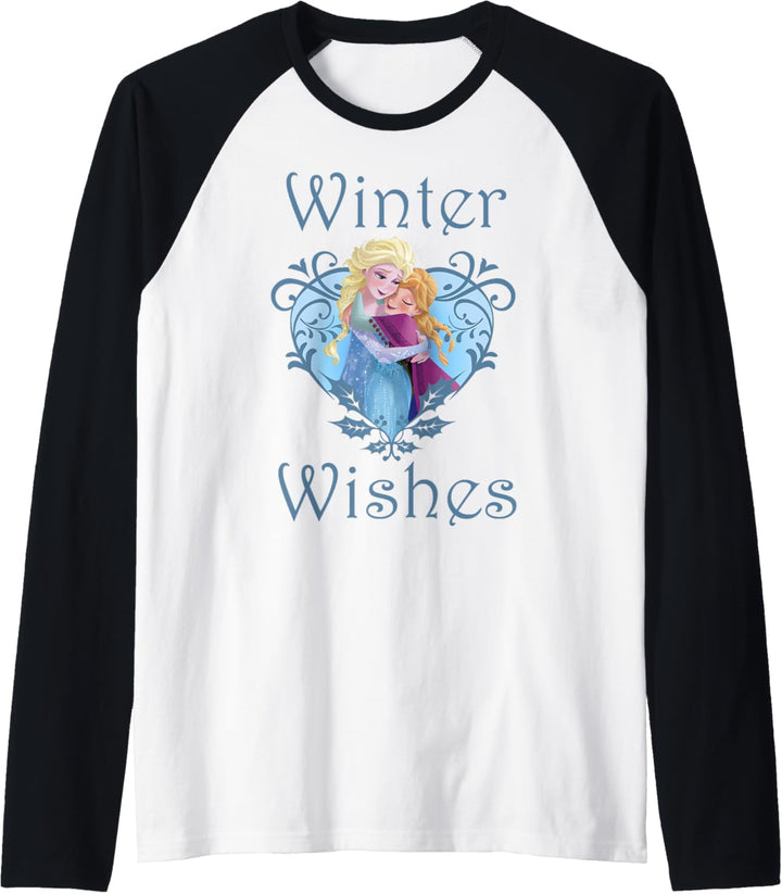 Disney Frozen Anna And Elsa Winter Wishes Heart Portrait Raglan
