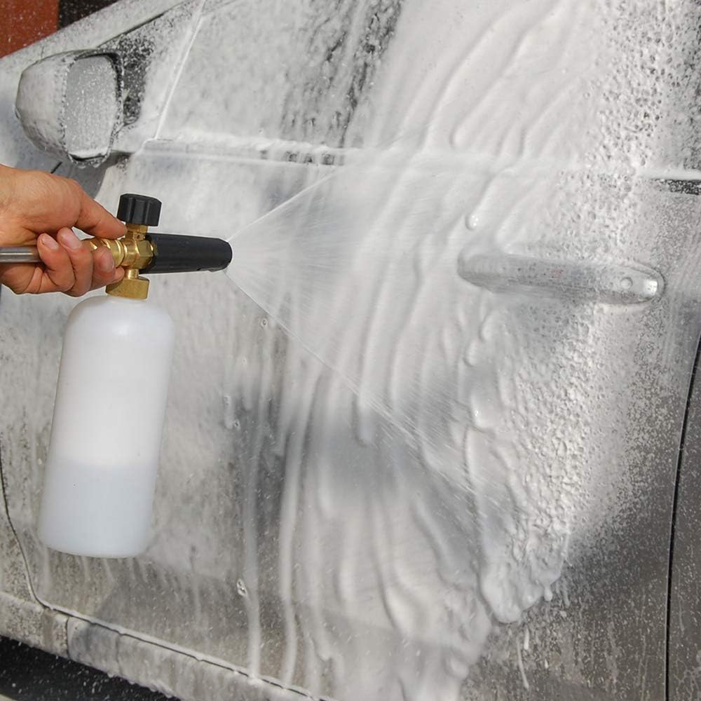 Stone Banks Schneeschaum Lanze Hochdruckreiniger Schaumkanone, 1L Einstellbare Seifenspender Flasche