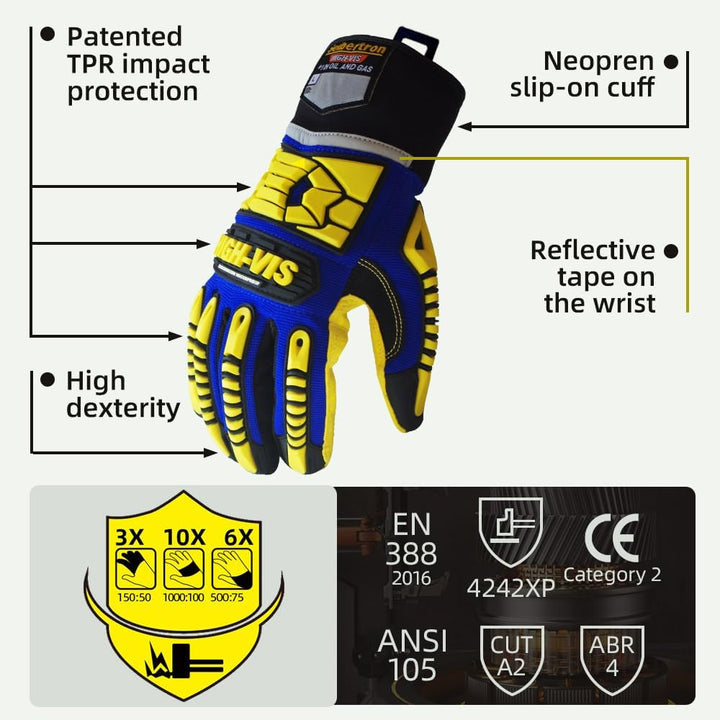 Seibertron HIGH-VIS SDXW Power Grip Rutschfeste Winter Warm Kaltes Wetter Zustand Wasserdichte Windd