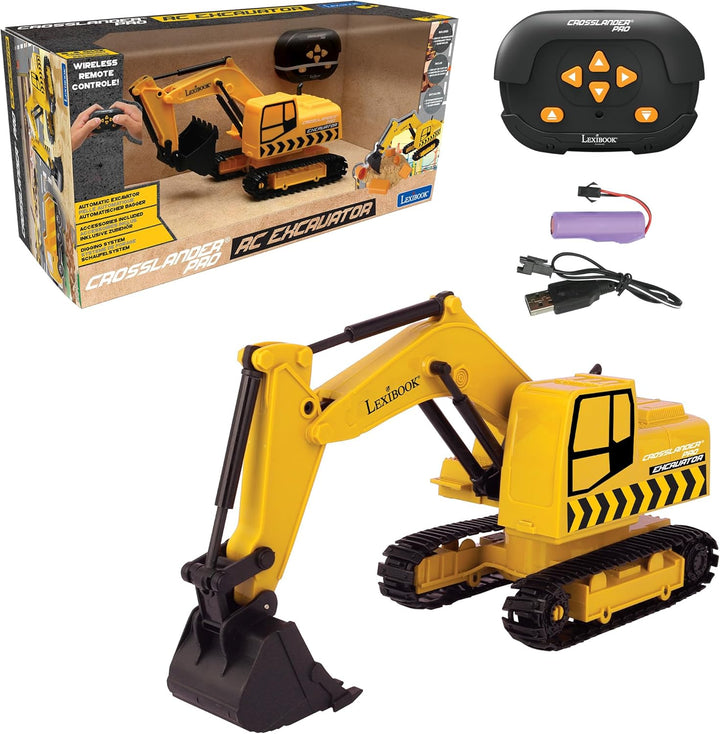 Lexibook, Crosslander® pro RC Excavator, Ferngesteuerter Baggerlader, automatischer Bagger, Spieltep