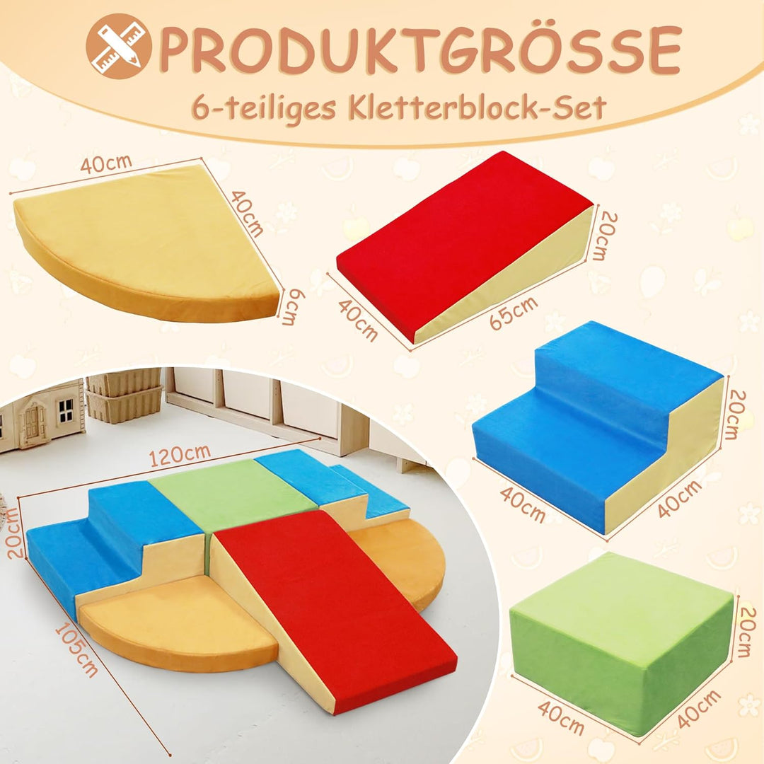Schaumstoff Bausteine Kinder, Softbausteine, Montessori Spielzeug für Kinder, Waschbare Hülle für In