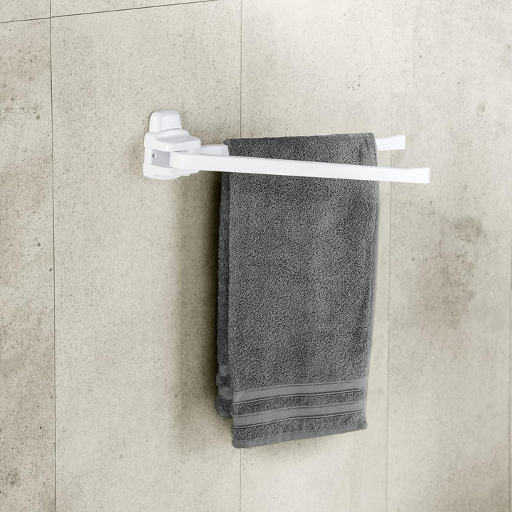 WENKO Handtuchhalter Mod. Pure mit Zwei beweglichen Armen für Handtücher einfache Reinigung aus Kuns