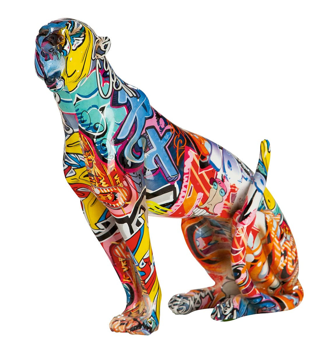 Casablanca Deko Figur Skulptur Gepard - Moderne Tierfigur aus Kunstharz im Street Art Graffiti Desig