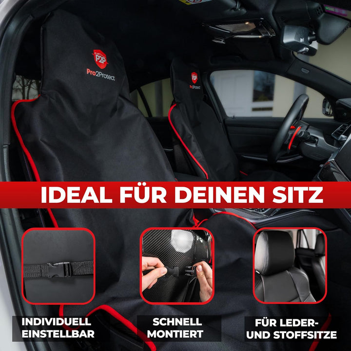 Pro2Protect [Test SEHR GUT Auto Sitzbezüge, Autositzschoner, Sitzauflage, Sitzbezug für Vordersitze,