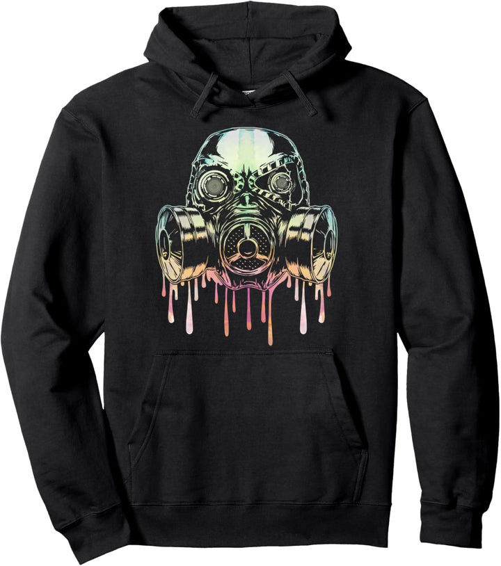 Vintage Cyber Dripped Doomsday Preppers Gasmaske Pullover Hoodie