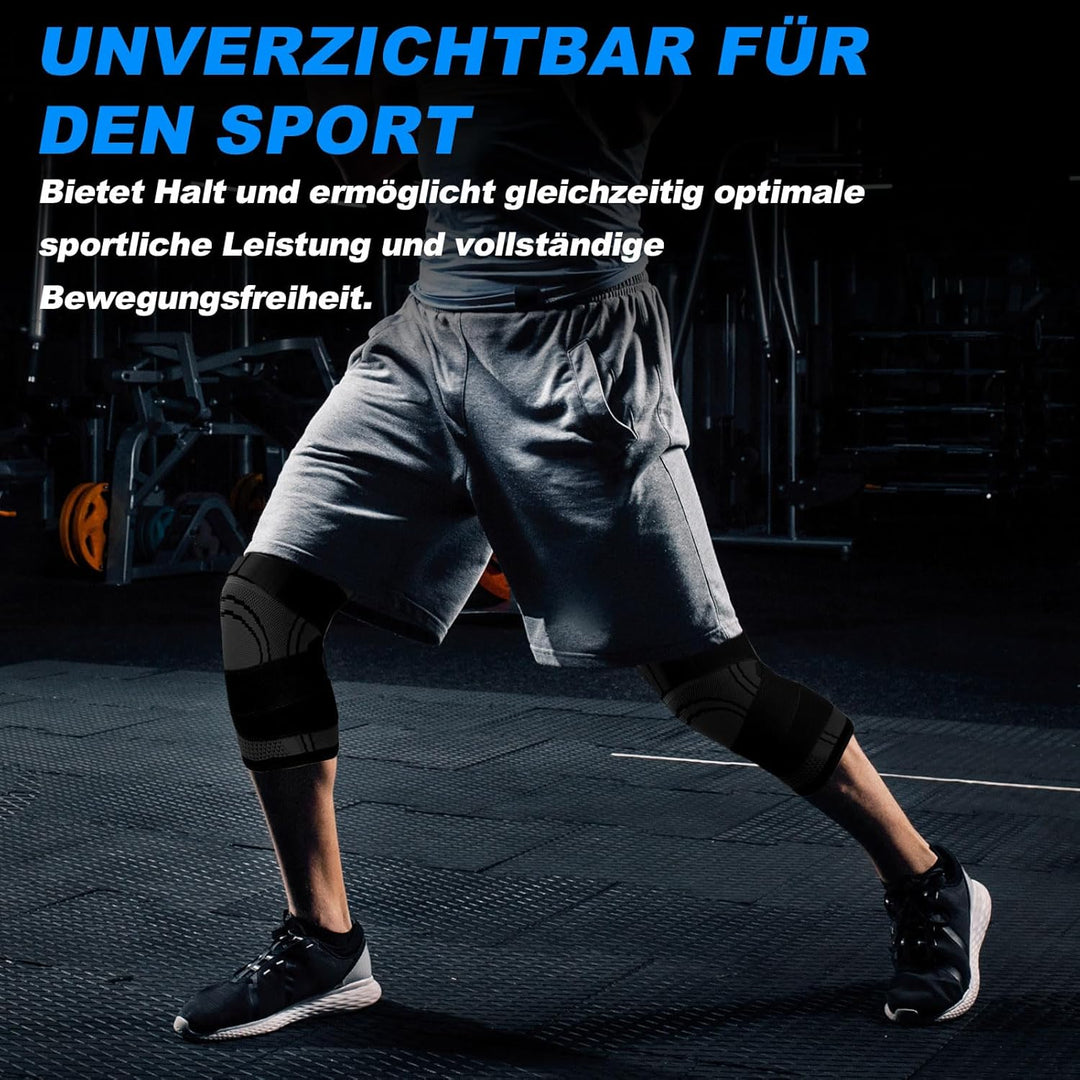 Kniestütze 2 Stück Sport Kniebandage mit Verstellbaren Riemen Männer Damen Knie Sleeve für Knieschme
