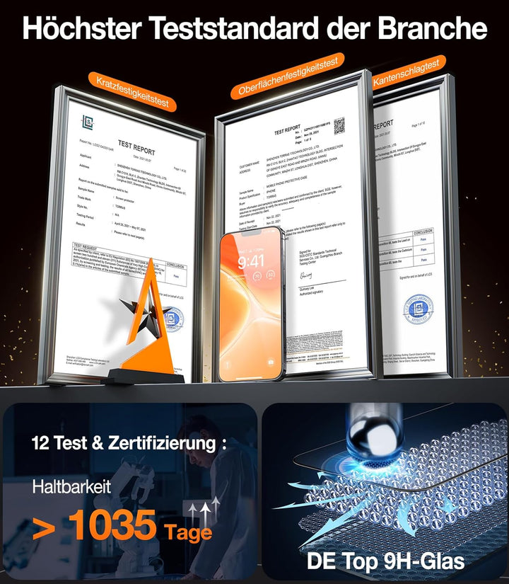 TORRAS für iPhone 12/12 Pro für Panzerglas Zertifizierung auf TOP Stossfestigkeit Schutzglas iPhone