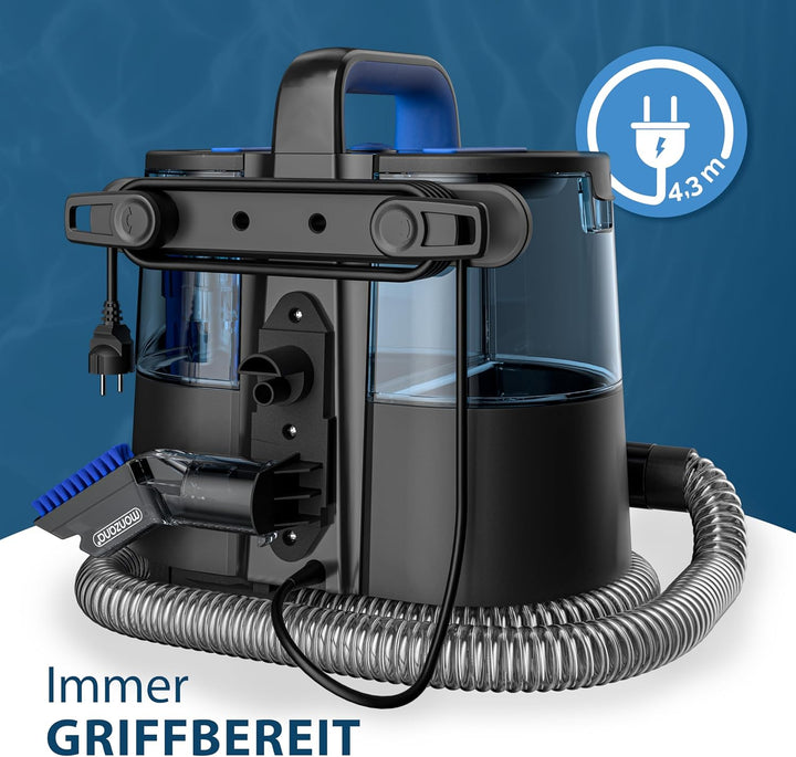 MONZANA® Waschsauger Polsterreiniger Gerät mit 2-in-1 Bürstenaufsatz für Teppiche & Polster 1,2 m Sc