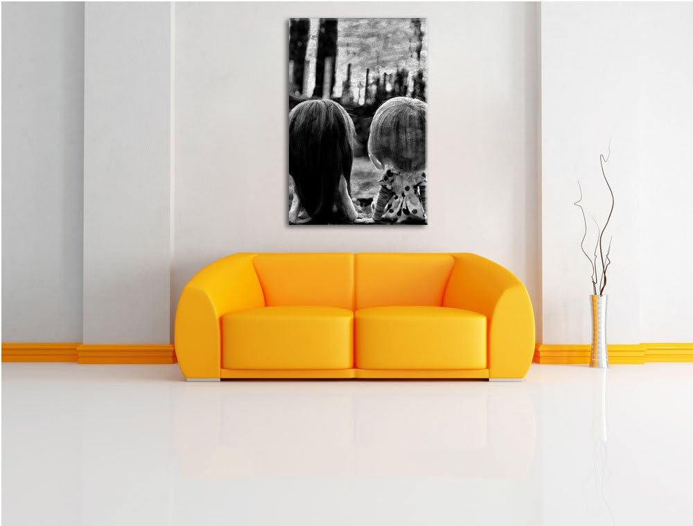 Pixxprint Pullips halten Händchen / 100x70cm Leinwandbild bespannt auf Holzrahmen/Wandbild Kunstdruc