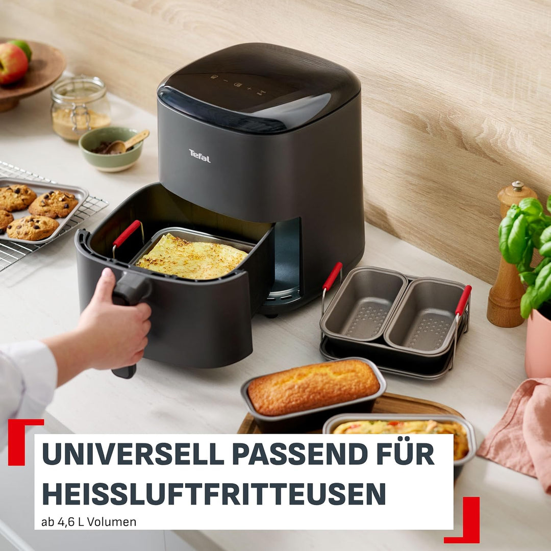 Tefal Dail'Easy 6-tlg. Heissluftfritteusen Accessoires Set, Lochblech-Tablett, Backblech, Brat- & Au
