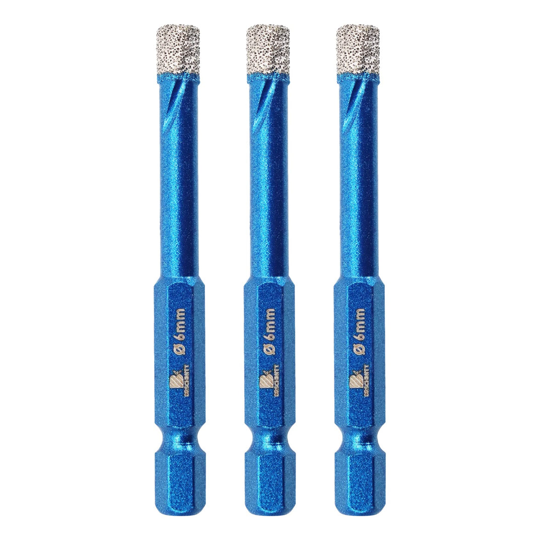 Diamantbohrer Fliesenbohrer Set 6mm - BRSCHNITT 3 Stück Sechskant-Schaft fliesenbohrer set- Lochsäge