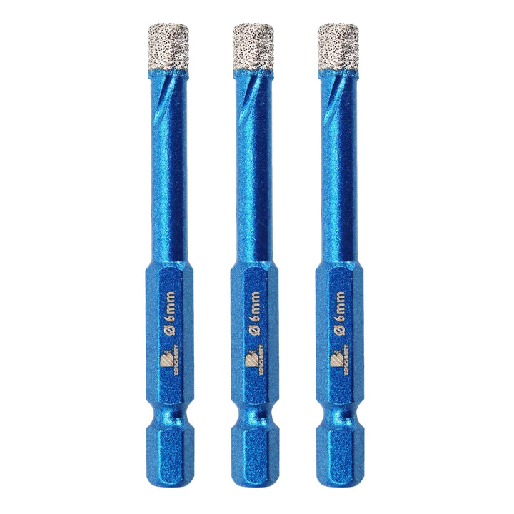 Diamantbohrer Fliesenbohrer Set 6mm - BRSCHNITT 3 Stück Sechskant-Schaft fliesenbohrer set- Lochsäge