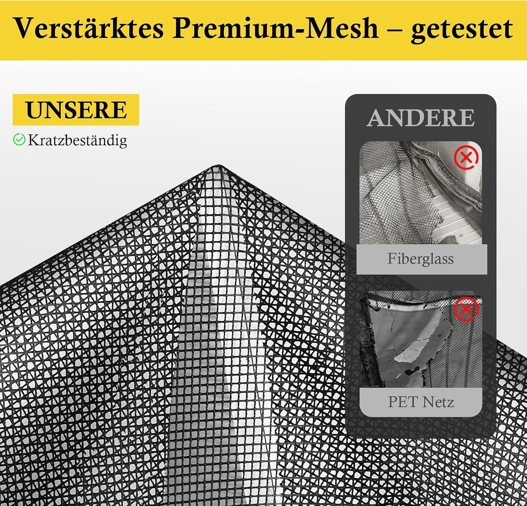 fowong Fliegengitter Balkontür Magent 200x210cm,Breiteres Klettband | Neues Nanogitter mit 10xReissf