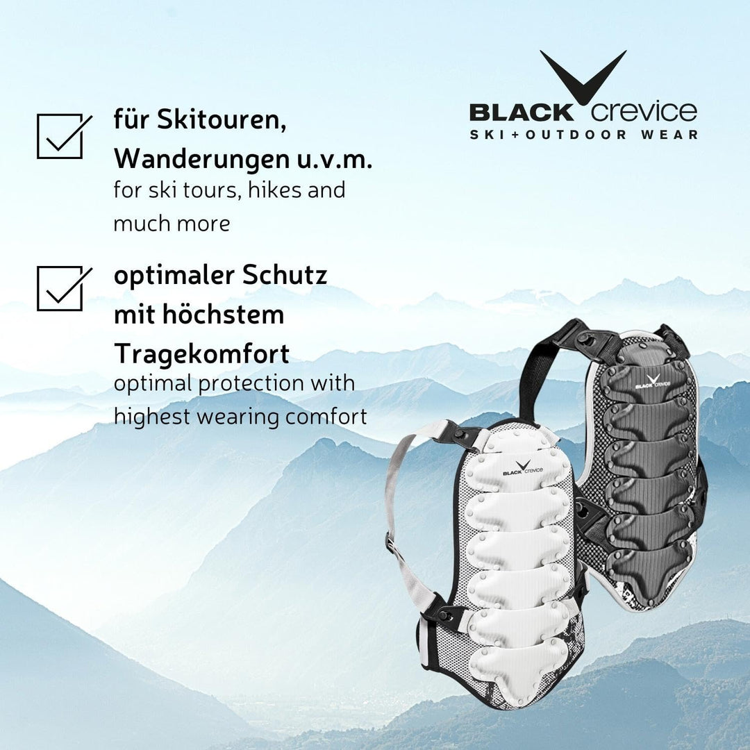 Black Crevice Rückenprotektor für Kinder, Jugendliche &amp; Erwachsene I Atmungsaktiver &amp; ergonomisch ge