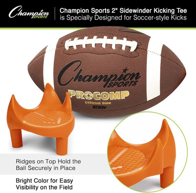 Champion Sports Football 2 Inch Sidewinder Soccer Style Kicking Tee Designed